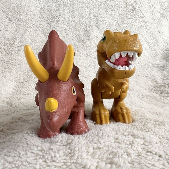 Paw Patrol Dino Rescue Lot of 2 Action Figures T-Rex Triceratops Dinosaur Toy - Picture 2 of 6